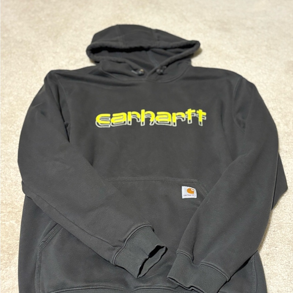 Carhartt Dark Green Sweater Pullover with Ribbed Cuffs